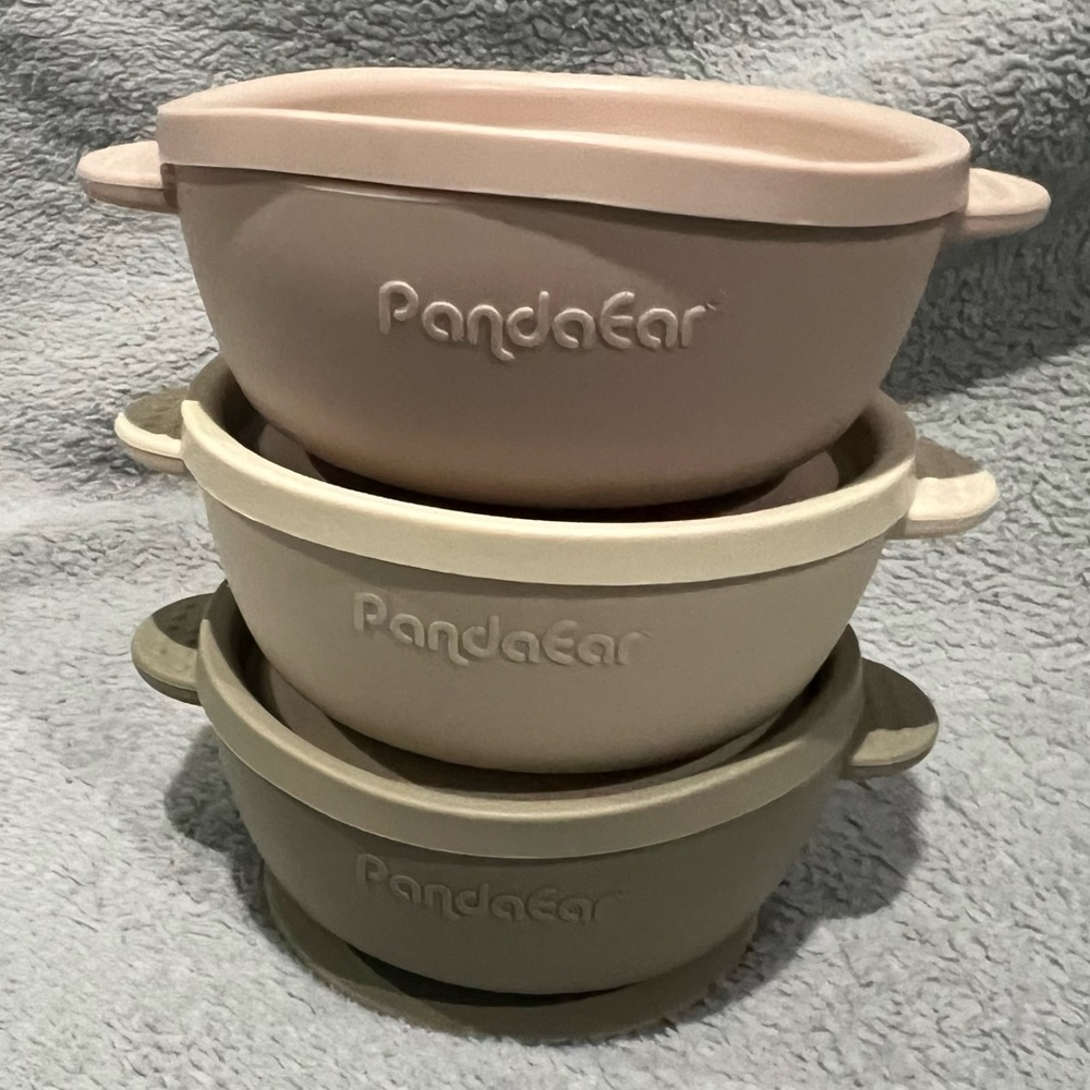 PANDA EAR 3 PACK SILICONE FOOD BOWLS, WITH SUCTION BOTTOM, BABY, TODDLER, KIDs